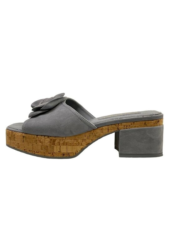 Chanel Shoes - Chanel Sandals Light Gray Camellia